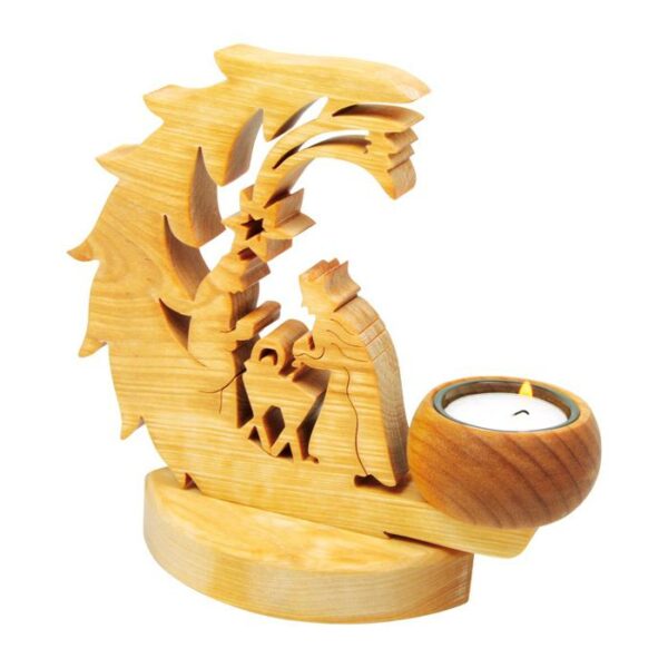 Houten Kerstkaarsenhouder