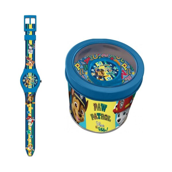 Paw Patrol Horloge in metalen box