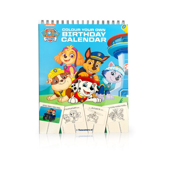Paw Patrol Verjaardagskalender om in te kleuren