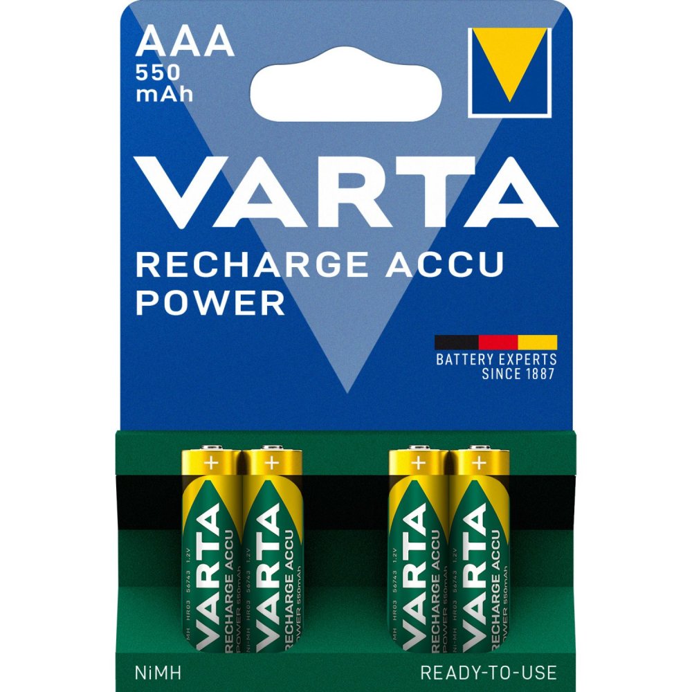 Batterijen AAA 4 Stuks Varta Oplaadbaar