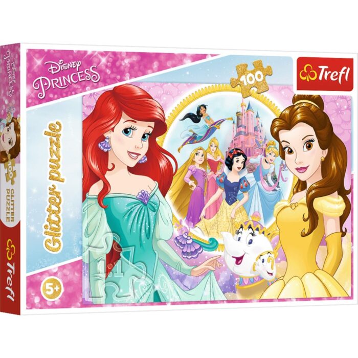 Puzzel Princess Belle Ariel Glitter 100 stukjes