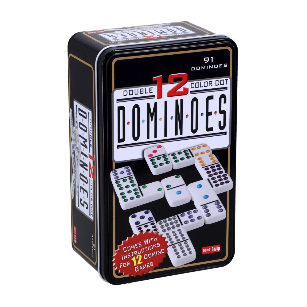 Spel domino dubbel 12 in blik