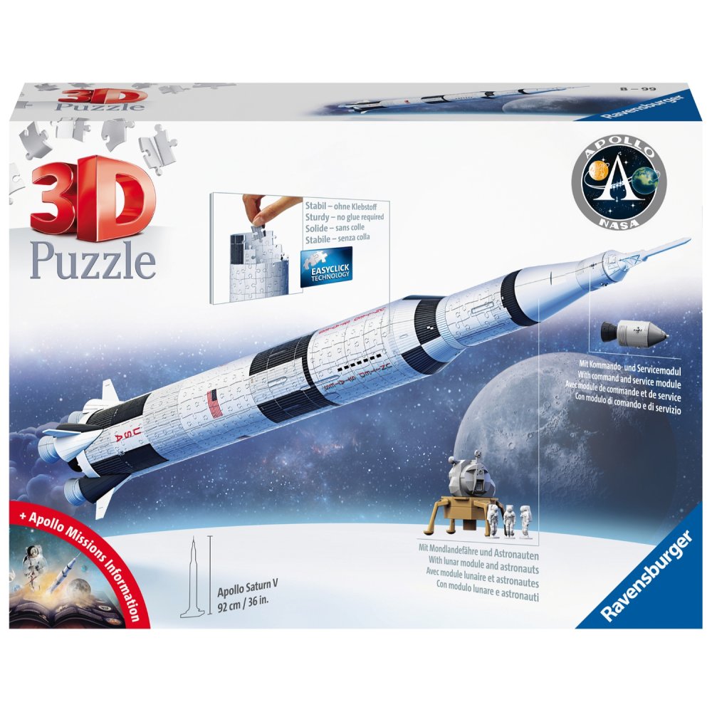 Ravensburger puzzel 3D Apollo Saturn V raket