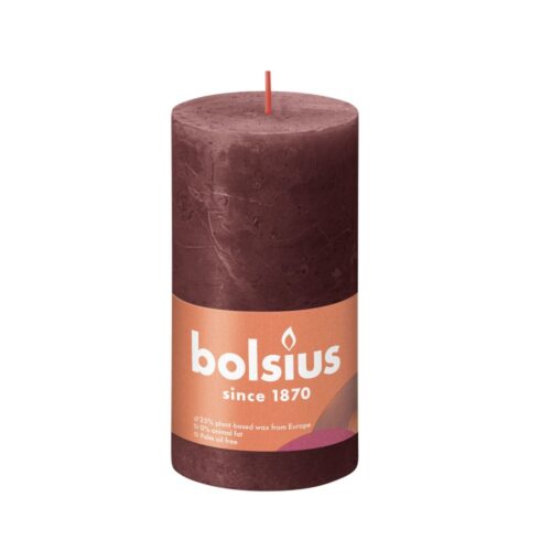 Bolsius Stompkaars Rustiek donker rood 130x68 mm