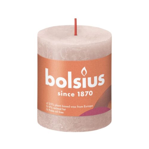Bolsius Stompkaars Rustiek misty roze 80x68 mm