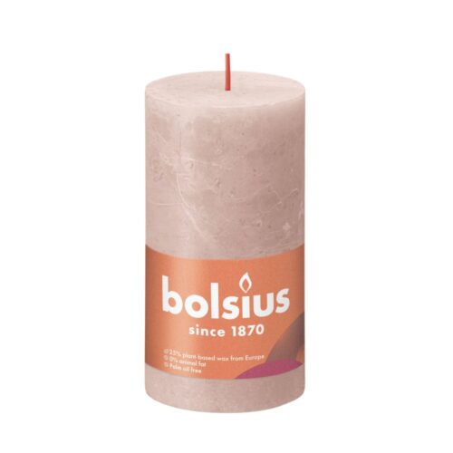 Bolsius Stompkaars Rustiek misty roze 130x68 mm