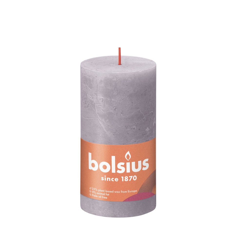 Bolsius Stompkaars Rustiek lavendelblauw 130x68 mm