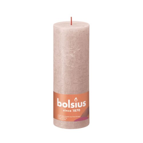 Bolsius Stompkaars Rustiek  misty roze 190x68 mm