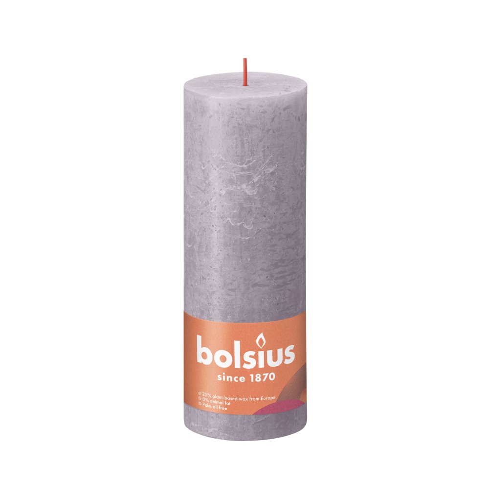Bolsius Stompkaars Rustiek lavendelblauw 190x68 mm