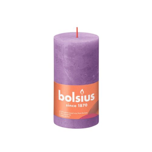 Bolsius Stompkaars Rustiek paars 130x68 mm