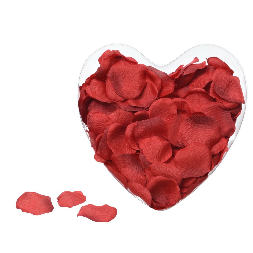Rozenblaadjes rood in giftbox hart