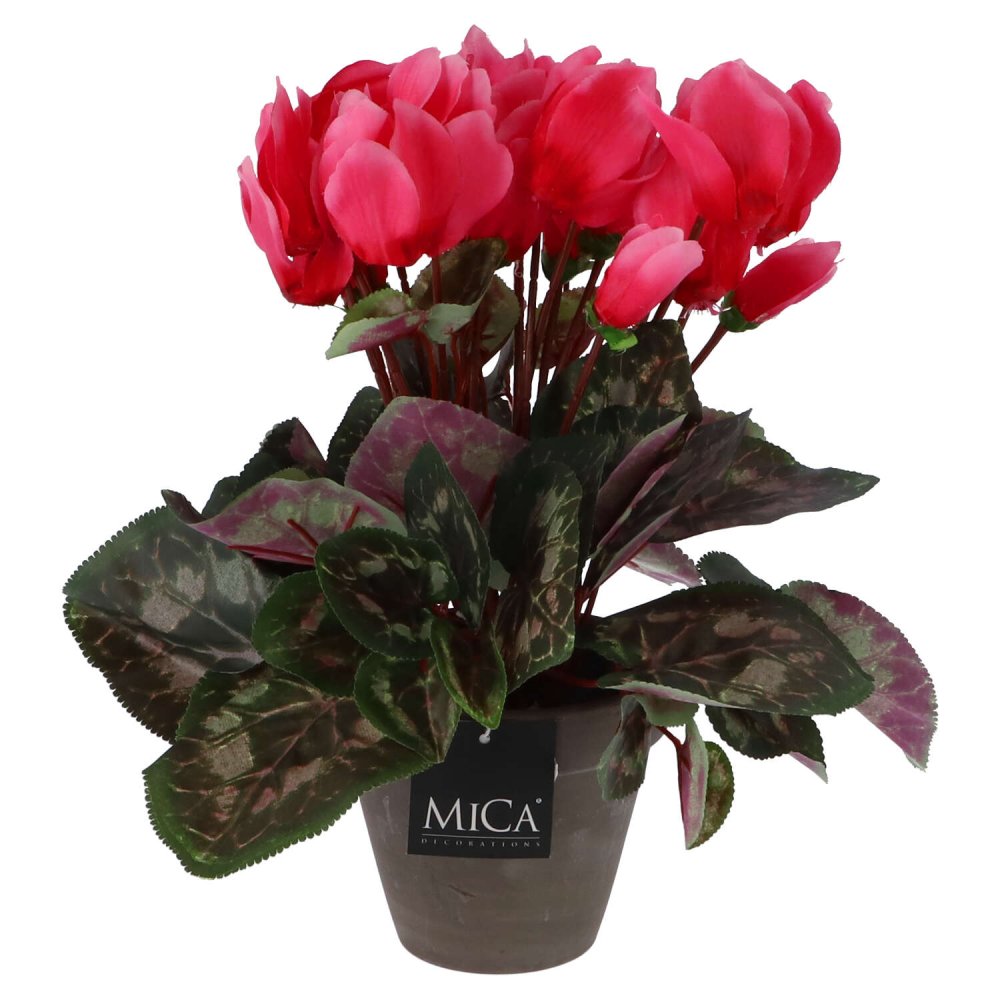 Kunstplant cyclaam roze in pot