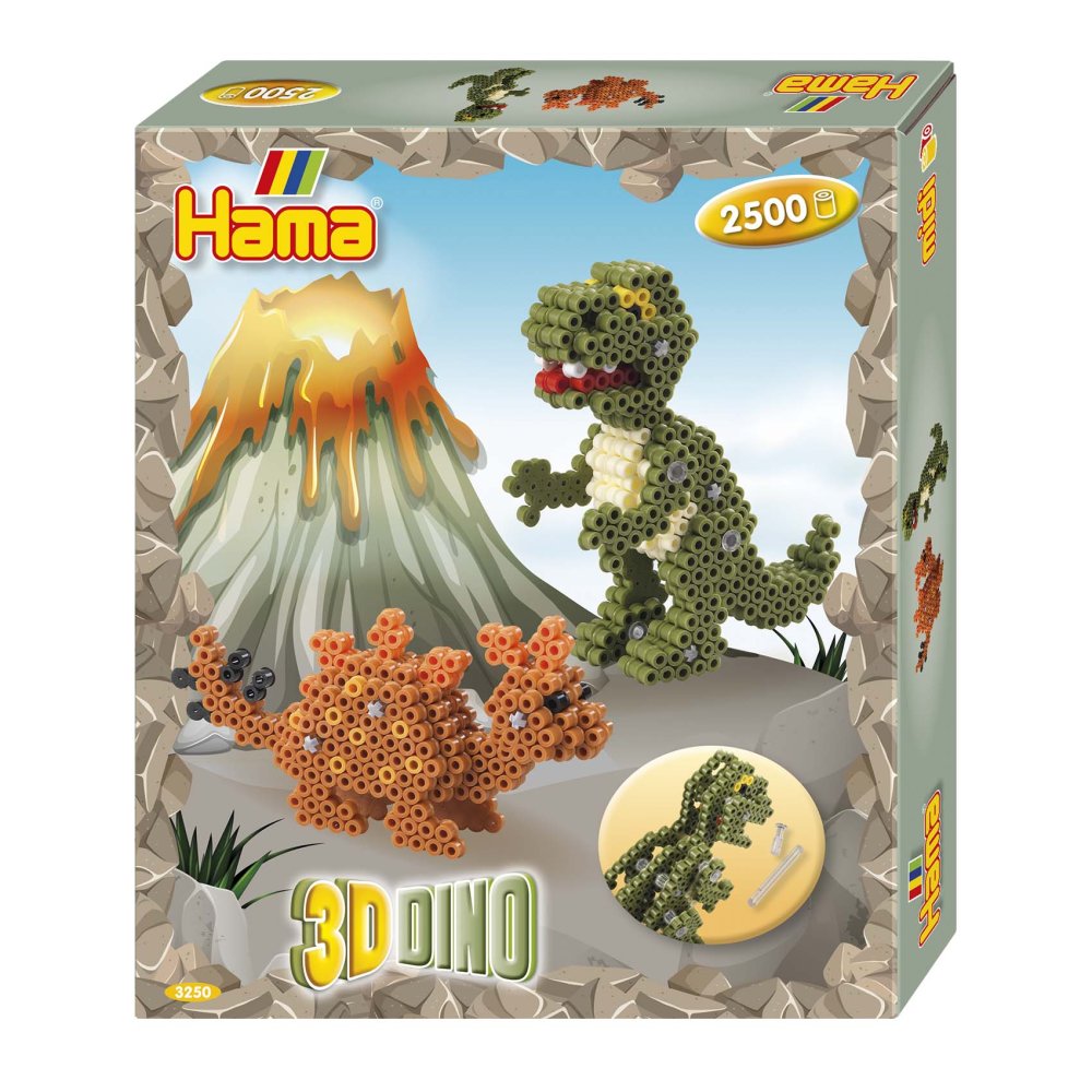 Hama Strijkkralen Complete Set 3D Dino 2500 Stuks