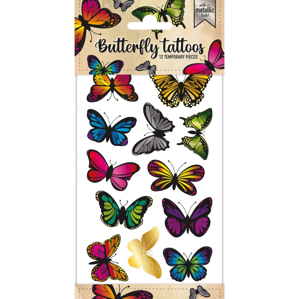 Tattoos vlinders metallic