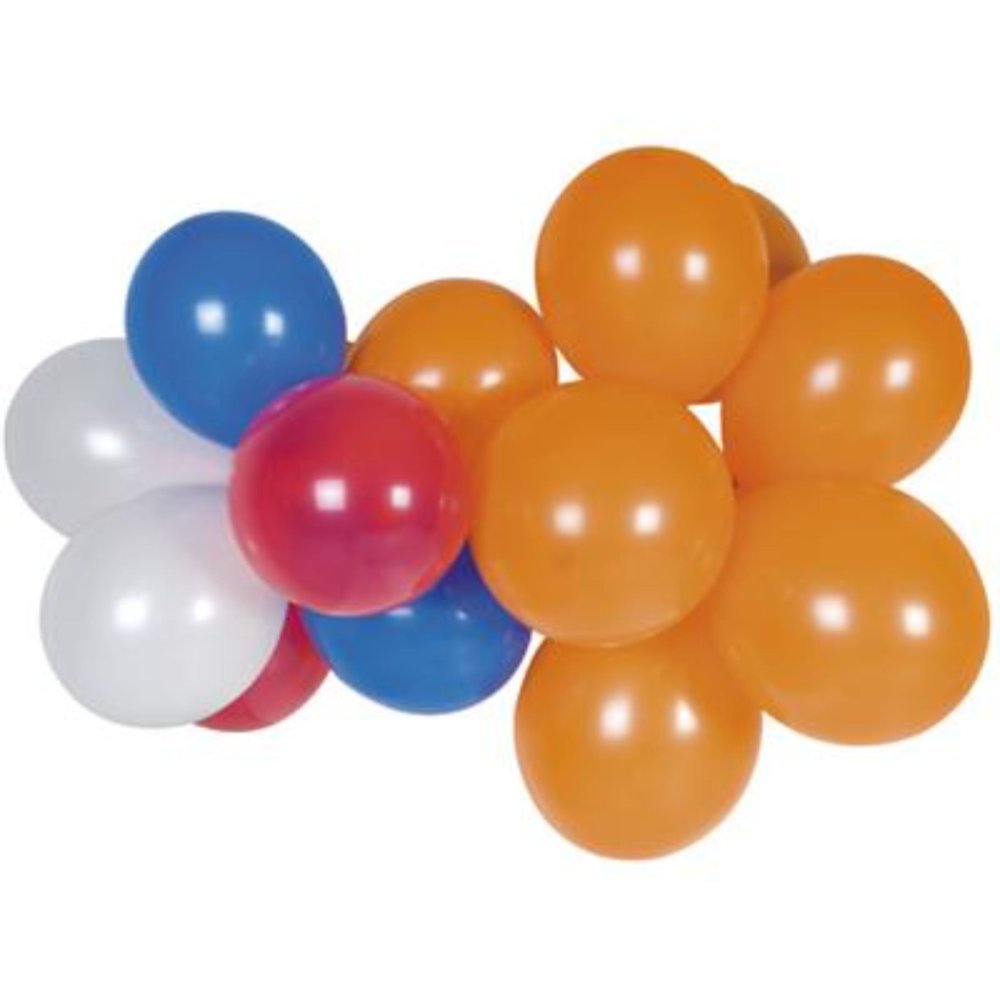 Ballon rood / wit / blauw / oranje 100 stuks