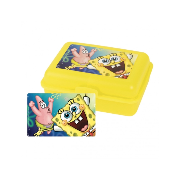 Spongebox lunchbox geel 17,5x12,8x6,9cm