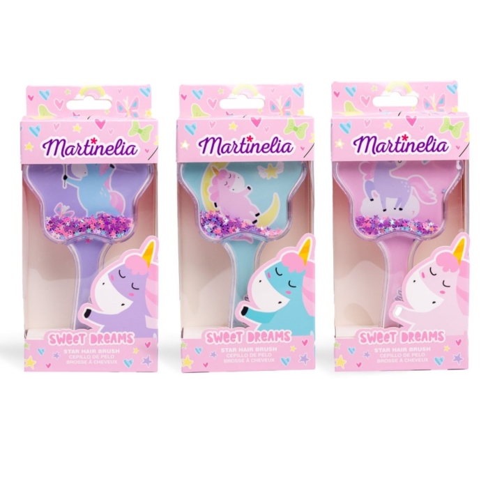 Martinelia Glittery Hair Brush Unicorn - Assorted-