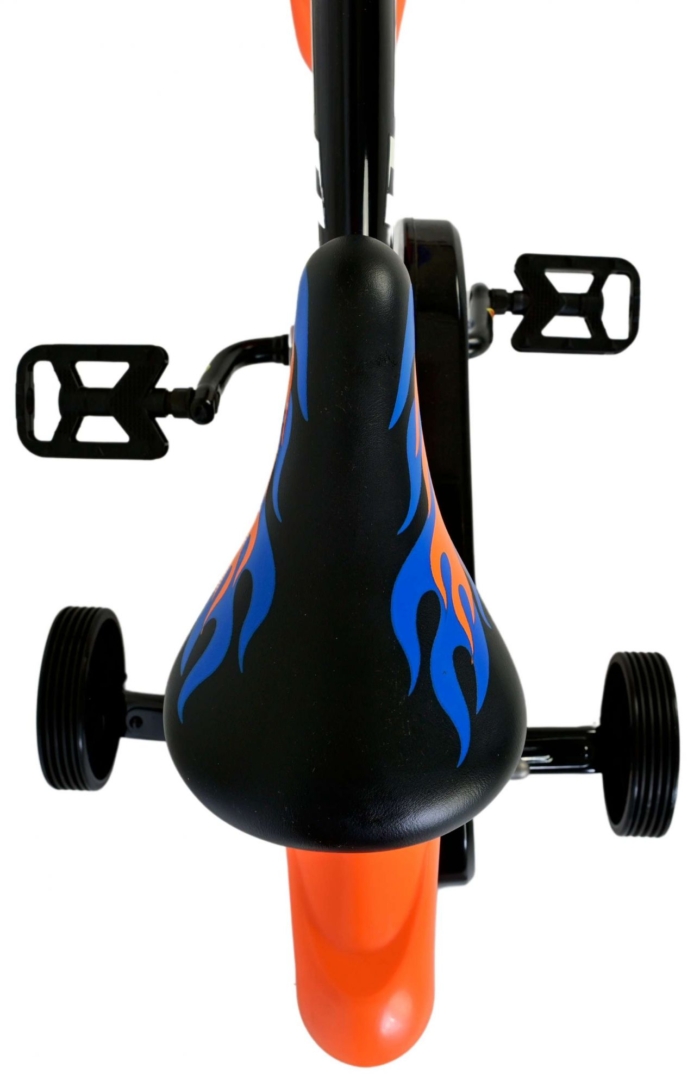 Hot Wheels Kinderfiets - Jongens - 12 inch - Zwart Oranje Blauw - Twee handremmen - Afbeelding 4