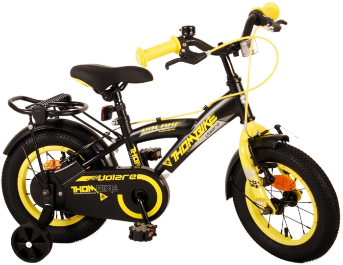 Volare Thombike Kinderfiets - Jongens - 12 inch - Zwart Geel - Afbeelding 3