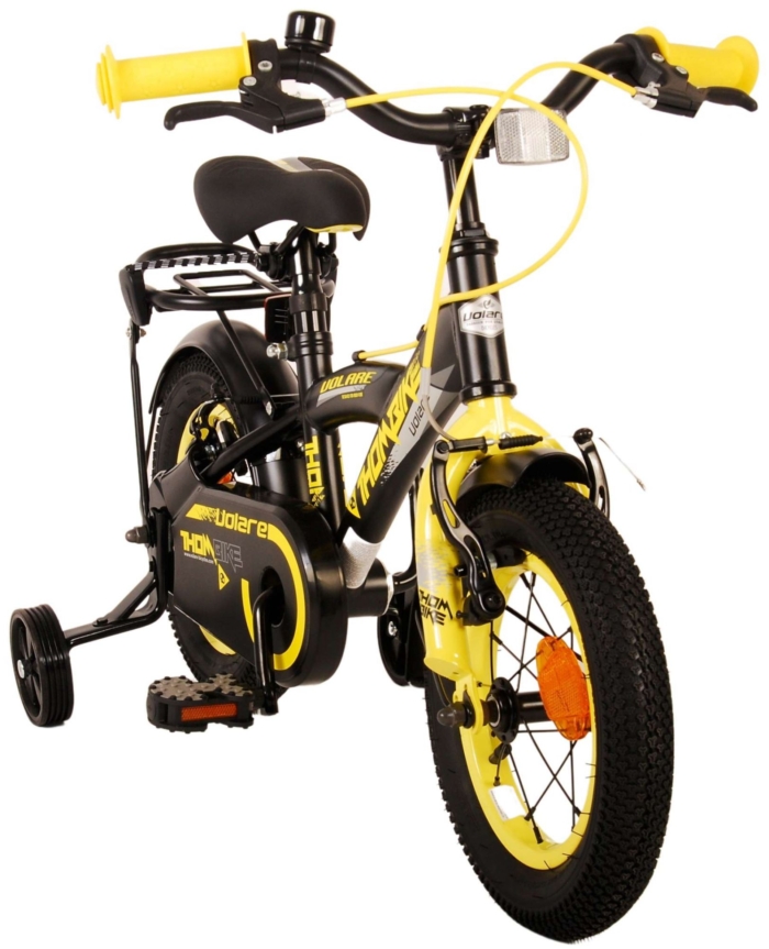 Volare Thombike Kinderfiets - Jongens - 12 inch - Zwart Geel - Afbeelding 10