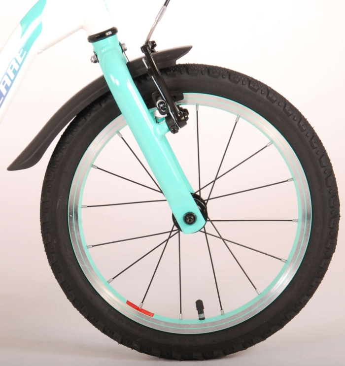Volare Glamour Kinderfiets - Meisjes - 16 inch - Wit/Mint Groen - Prime Collection - Afbeelding 4