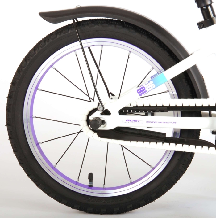 Volare Glamour Kinderfiets - Meisjes - 16 inch - Wit/Mint Groen - Prime Collection - Afbeelding 5