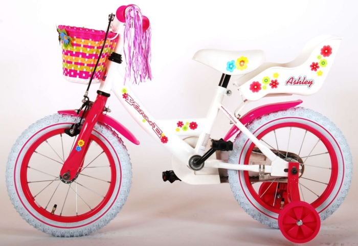 Volare Ashley Kinderfiets - Meisjes - 14 inch - Wit - 95% afgemonteerd - Afbeelding 4