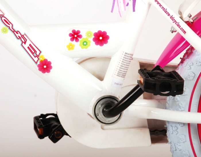 Volare Ashley Kinderfiets - Meisjes - 14 inch - Wit - 95% afgemonteerd - Afbeelding 2