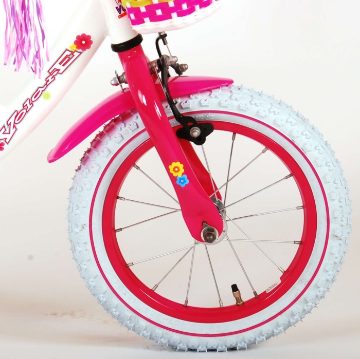 Volare Ashley Kinderfiets - Meisjes - 14 inch - Wit - 95% afgemonteerd - Afbeelding 11