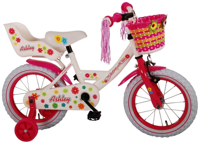 Volare Ashley Kinderfiets - Meisjes - 14 inch - Wit - 95% afgemonteerd - Afbeelding 14