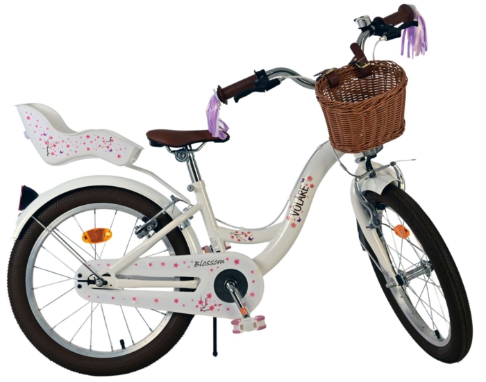 Volare Blossom Kinderfiets - Meisjes - 18 inch - Wit - Twee handremmen - Afbeelding 10