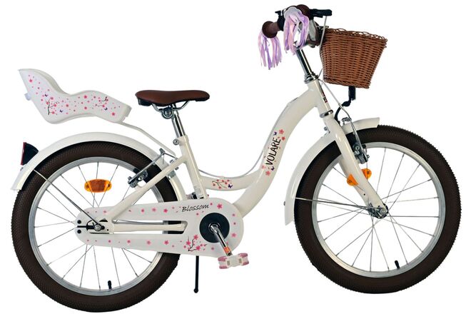 Volare Blossom Kinderfiets - Meisjes - 18 inch - Wit - Twee handremmen