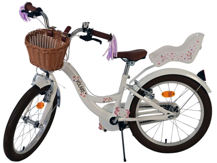 Volare Blossom Kinderfiets - Meisjes - 18 inch - Wit - Twee handremmen - Afbeelding 8
