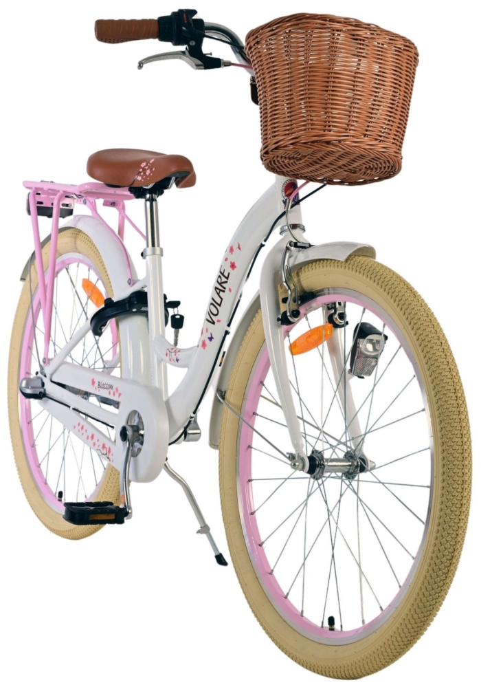 Volare Blossom Kinderfiets - Meisjes - 24 inch - Wit - 3 Versnellingen - Afbeelding 6