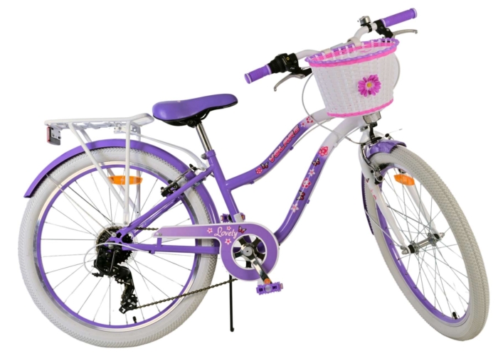 Volare Lovely Kinderfiets - Meisjes - 24 inch - Paars - 7 Versnellingen - Afbeelding 2