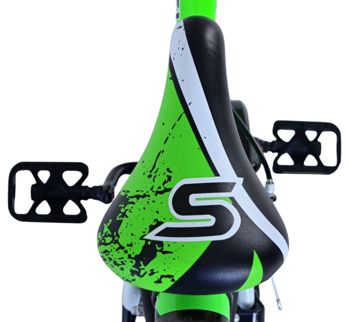 Volare Sportivo Kinderfiets - Jongens - 14 inch - Groen Zwart - Twee Handremmen - Afbeelding 4