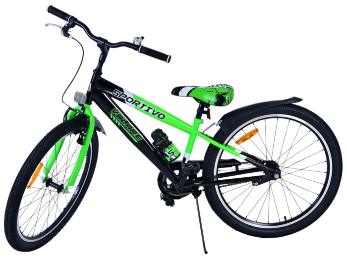 Volare Sportivo Kinderfiets - Jongens - 24 inch - Zwart Groen - Afbeelding 4