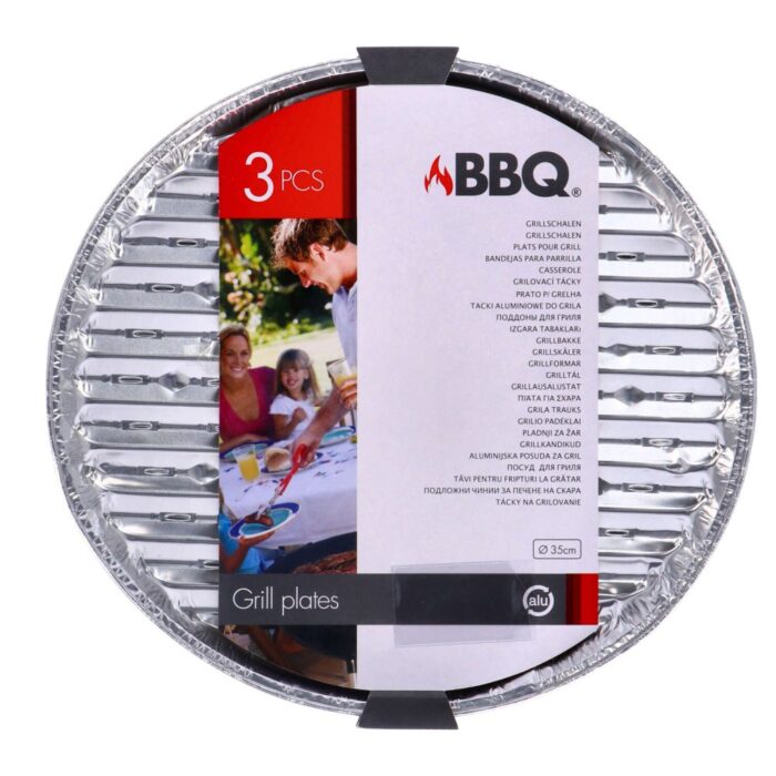 BBQ schalen aluminium rond 3 stuks