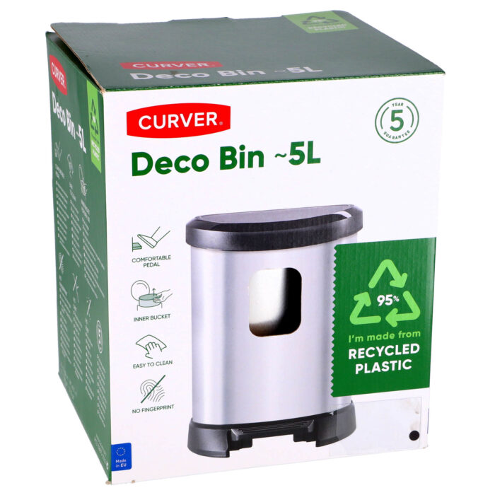 Curver Pedaalemmer Decobin Ovaal 5L Zilver - Afbeelding 6