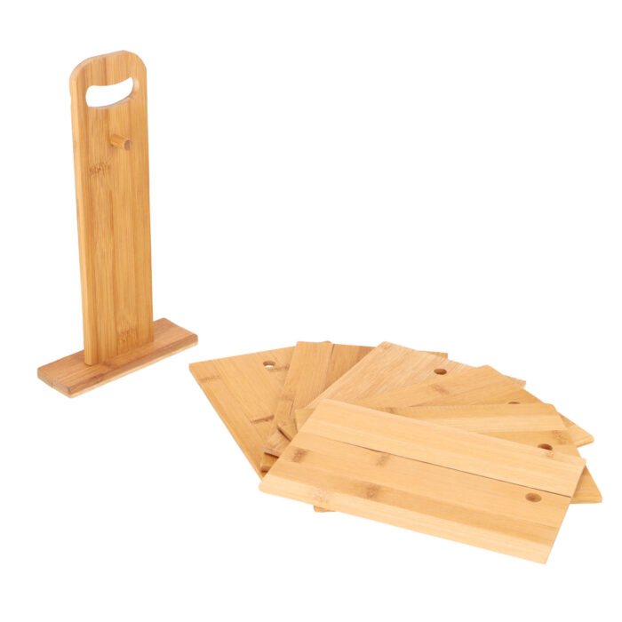 Eco-Import Bamboo snijplankset met houder 7-delig - Afbeelding 3