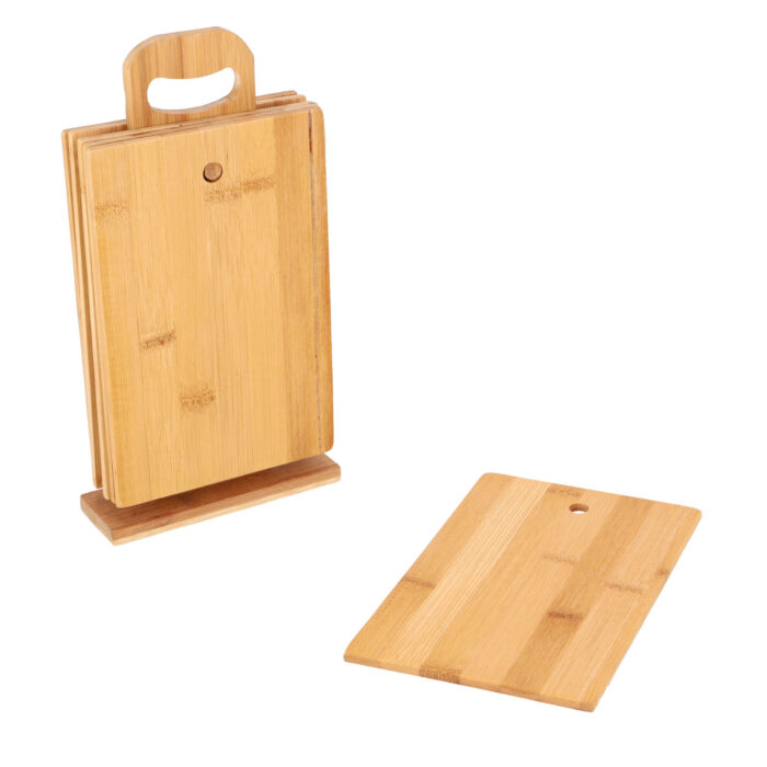 Eco-Import Bamboo snijplankset met houder 7-delig - Afbeelding 5