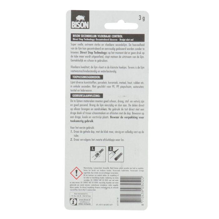 Bison Secondelijm Vloeibaar Control Tube 3gr - Afbeelding 2