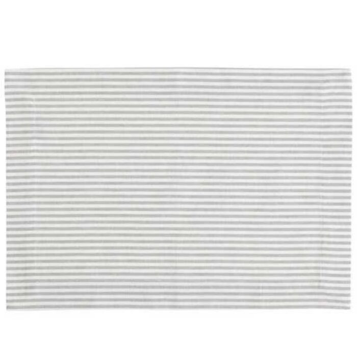 Linen & More Placemat Streep S/4 Lichtgrijs