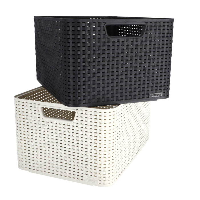 Curver Style Opbergmand maat S 6 l antraciet - Afbeelding 4