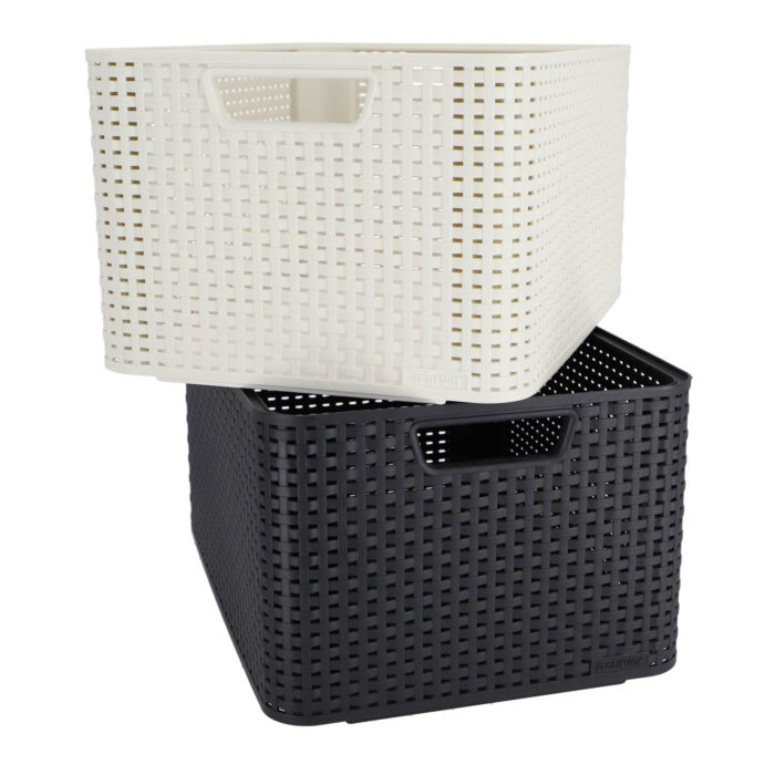 Curver Style Opbergmand maat L 30 l antraciet - Afbeelding 4