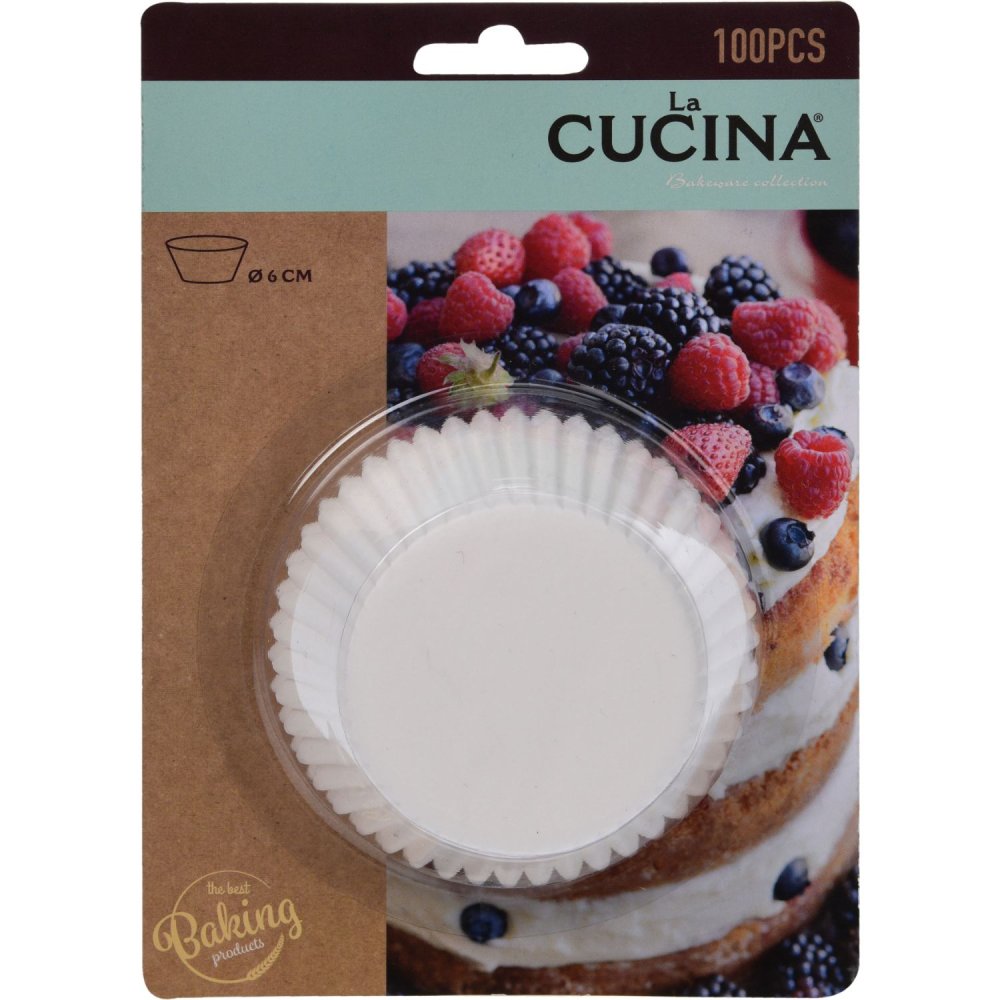 La Cucina Muffinvormpjes Papier 100 stuks Wit Dia10