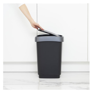Rotho Afvalemmer 10L Twist Dark Silver - Afbeelding 2
