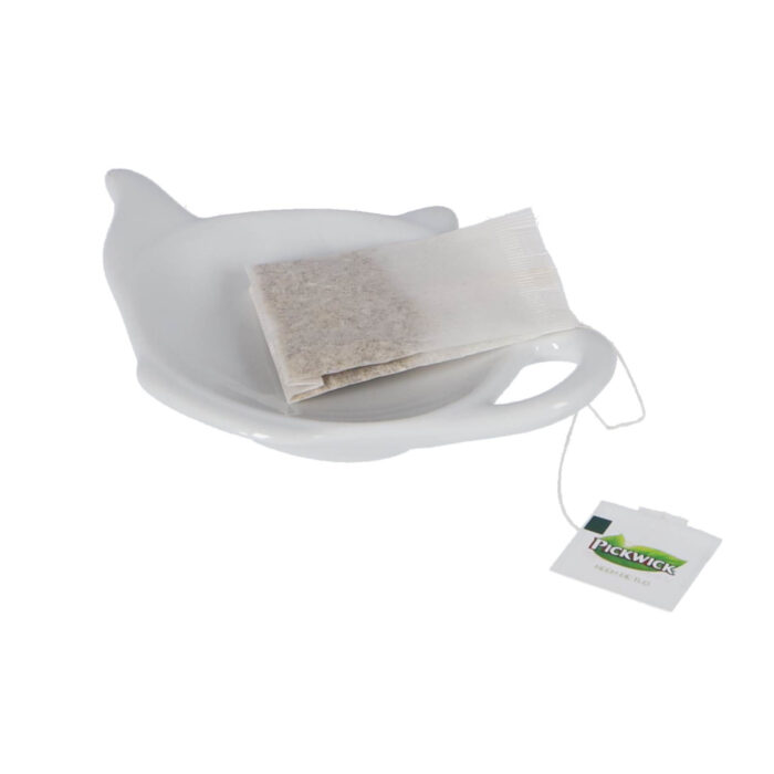 Theezakjeshouder theepot 12cm keramiek wit - Afbeelding 4