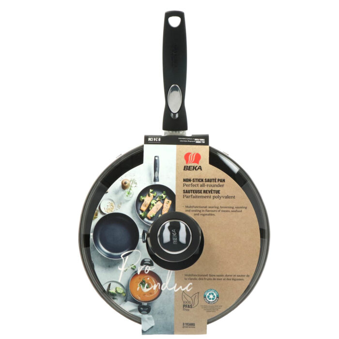 Beka pro induc hapjespan met glazen deksel 24 cm - Afbeelding 2