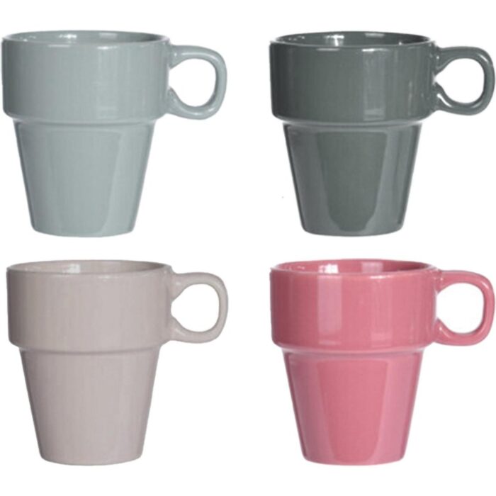 Beker set 4 stuks stapelbaar